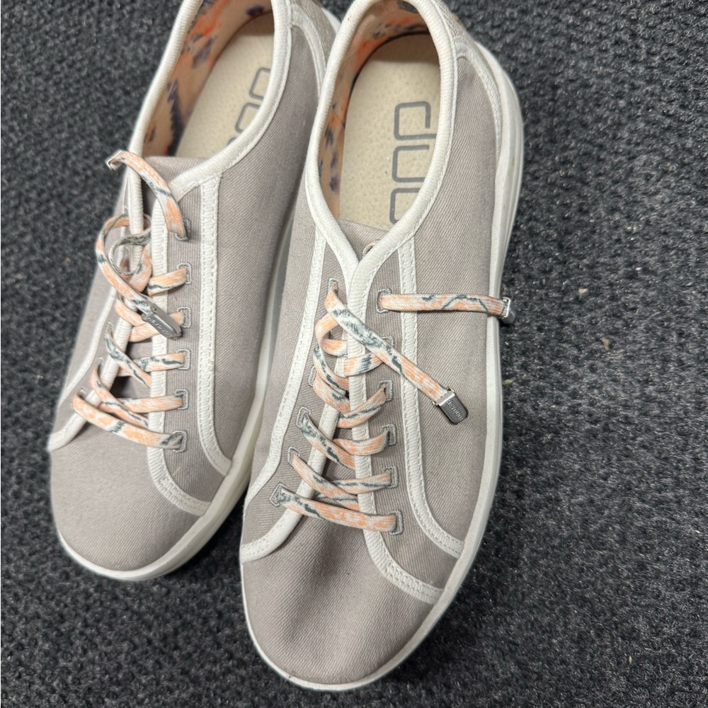 Hey Dude Gray and Pink Canvas Sneakers